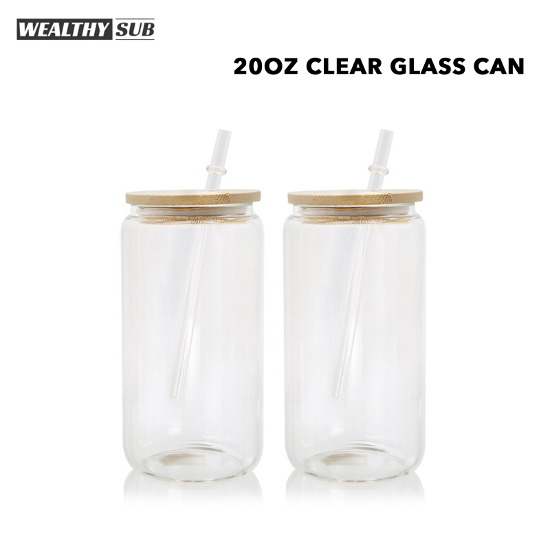 Wealthysub China warehouse sublimation 20oz clear&frosted glass can